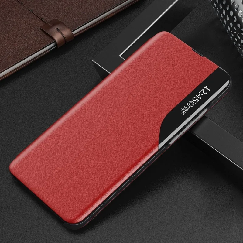 Eco Leather View Case elegancki futerał etui z klapką i funkcją podstawki Samsung Galaxy A72 4G czerwony - obrazek 2