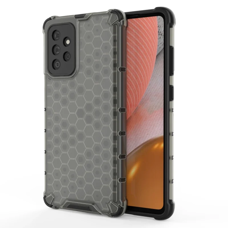 Honeycomb etui pancerny pokrowiec z żelową ramką Samsung Galaxy A72 4G czarny