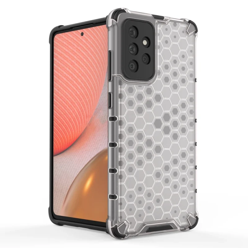 Honeycomb etui pancerny pokrowiec z żelową ramką Samsung Galaxy A72 4G czarny - obrazek 2