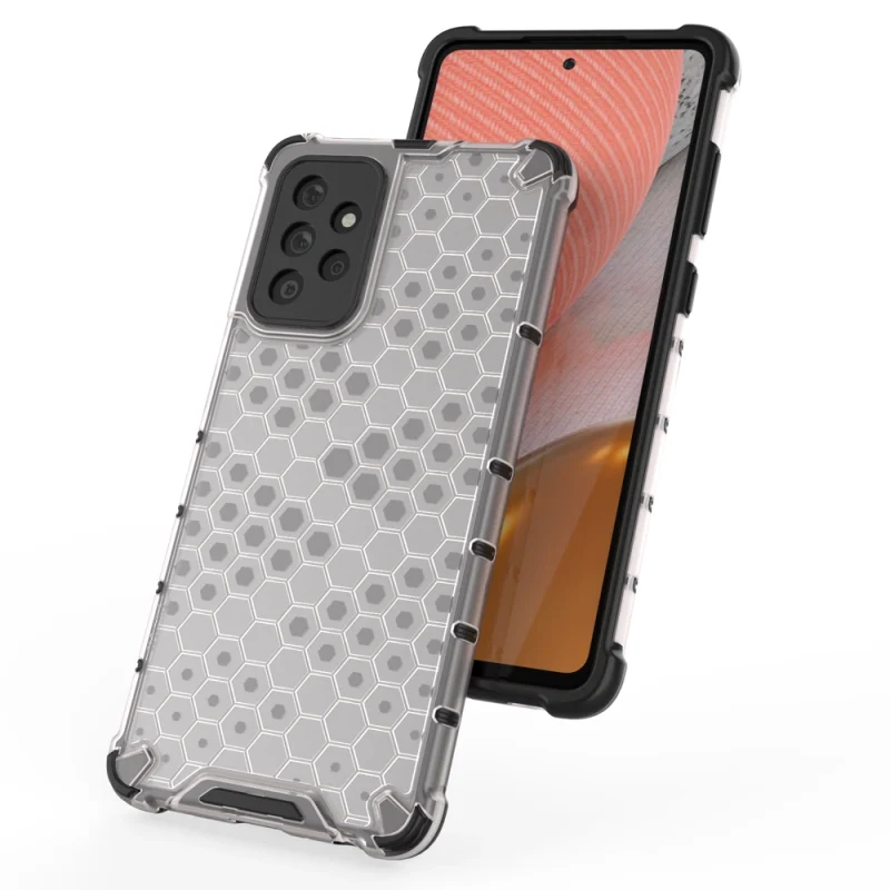 Honeycomb etui pancerny pokrowiec z żelową ramką Samsung Galaxy A72 4G czarny - obrazek 6