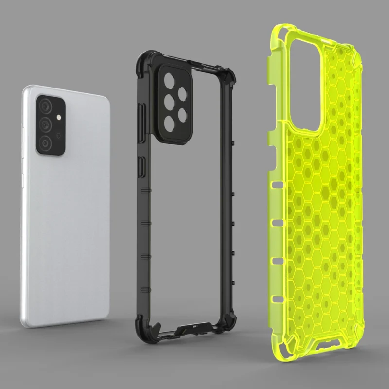 Honeycomb etui pancerny pokrowiec z żelową ramką Samsung Galaxy A72 4G czarny - obrazek 7