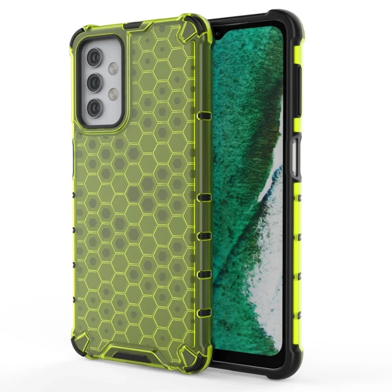 Honeycomb etui pancerny pokrowiec z żelową ramką Samsung Galaxy A32 5G zielony