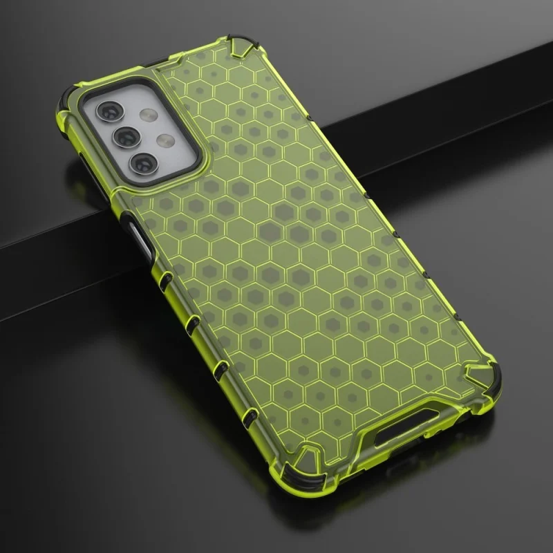 Honeycomb etui pancerny pokrowiec z żelową ramką Samsung Galaxy A32 5G zielony - obrazek 4