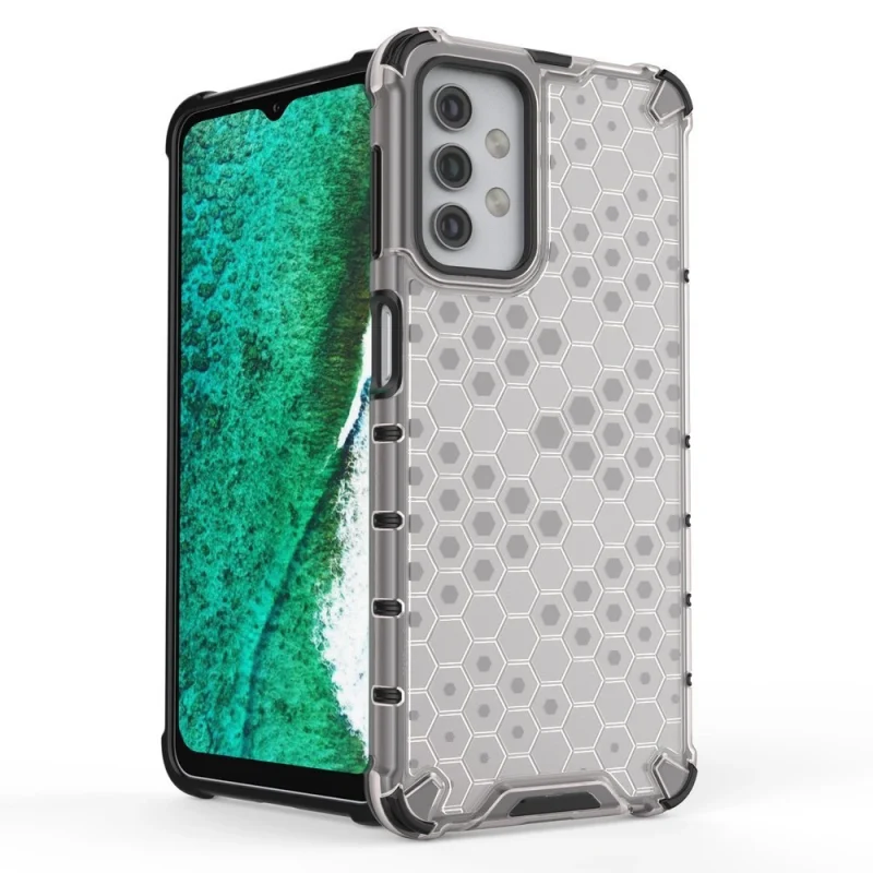 Honeycomb etui pancerny pokrowiec z żelową ramką Samsung Galaxy A32 5G zielony - obrazek 5