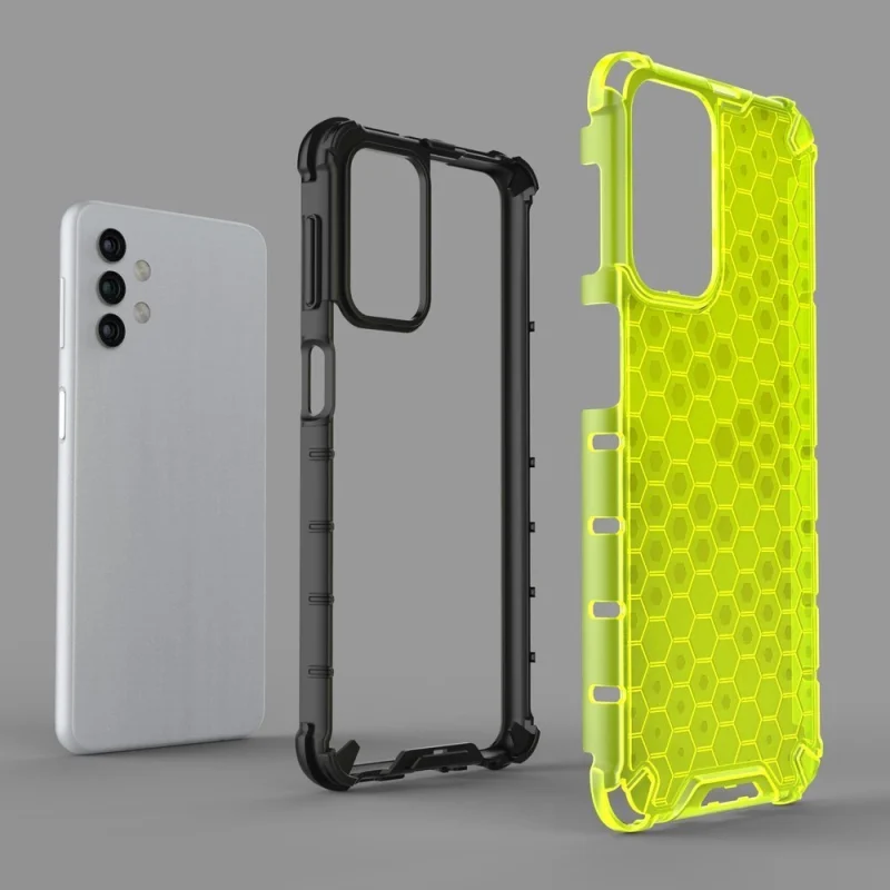 Honeycomb etui pancerny pokrowiec z żelową ramką Samsung Galaxy A32 5G zielony - obrazek 8