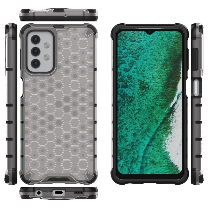 Honeycomb etui pancerny pokrowiec z żelową ramką Samsung Galaxy A32 5G przezroczysty - obrazek 2