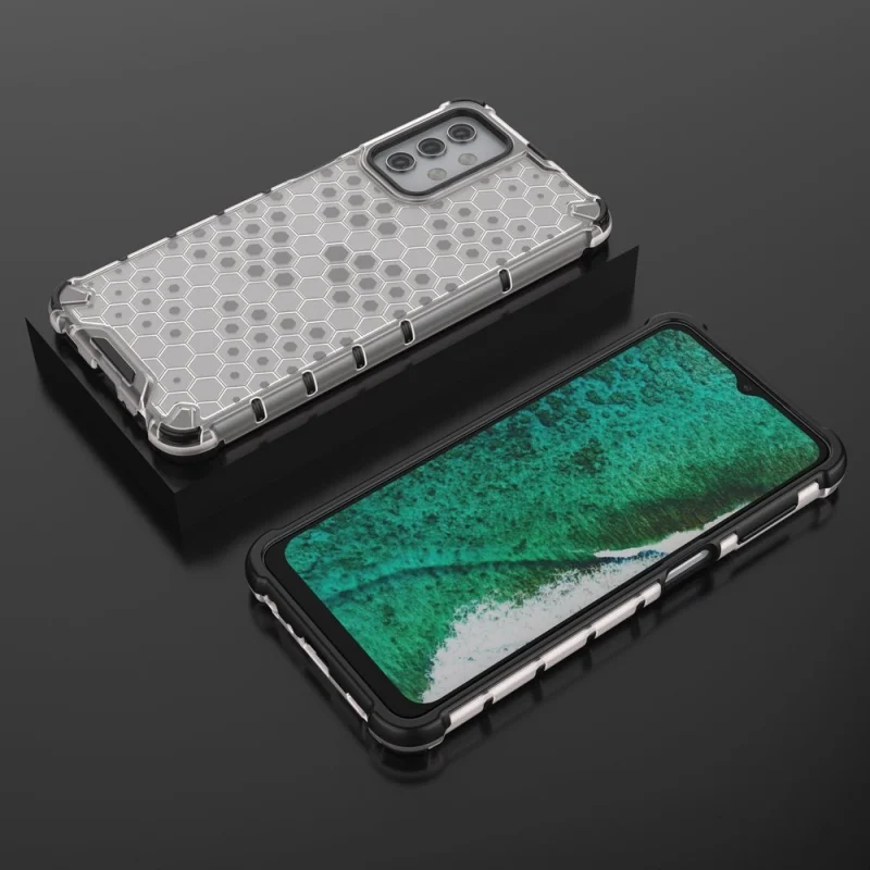 Honeycomb etui pancerny pokrowiec z żelową ramką Samsung Galaxy A32 5G przezroczysty - obrazek 3