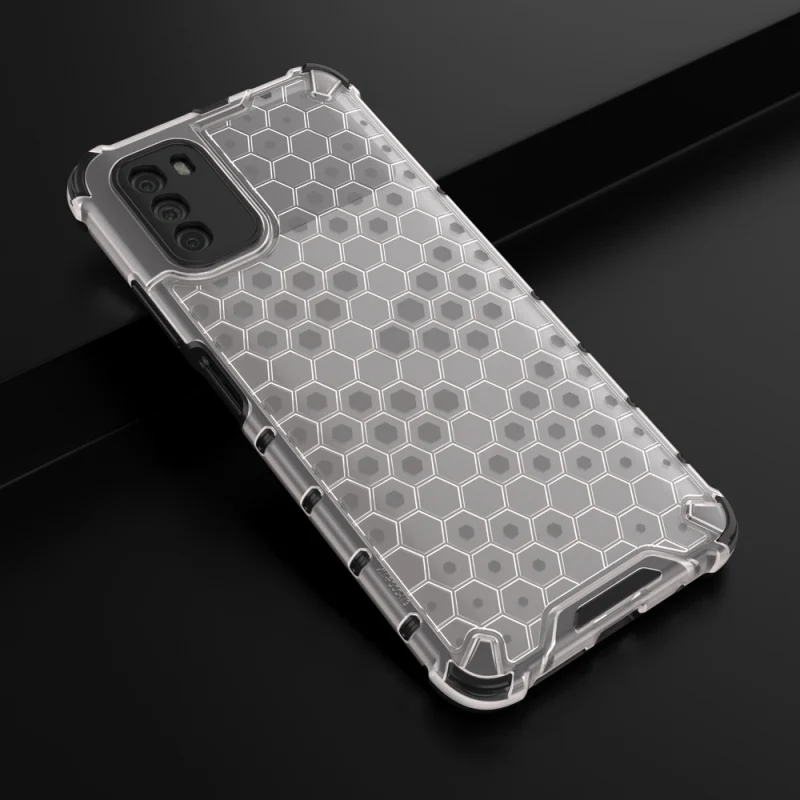 Honeycomb etui pancerny pokrowiec z żelową ramką Xiaomi Poco M3 przezroczysty - obrazek 14