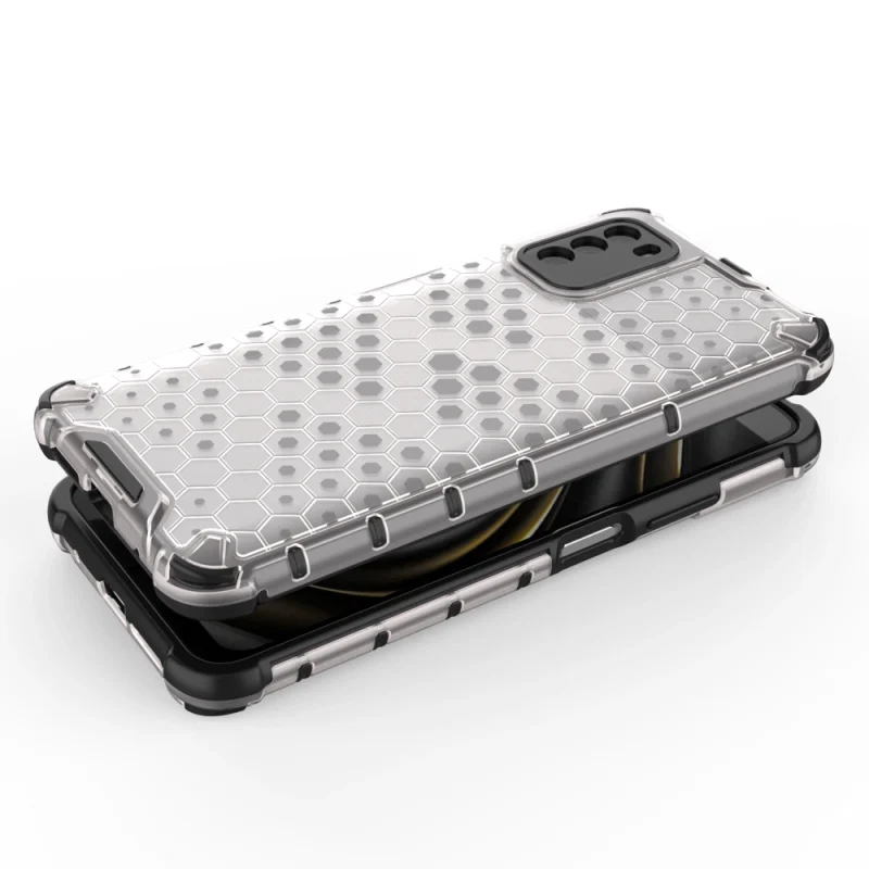 Honeycomb etui pancerny pokrowiec z żelową ramką Xiaomi Poco M3 przezroczysty - obrazek 3