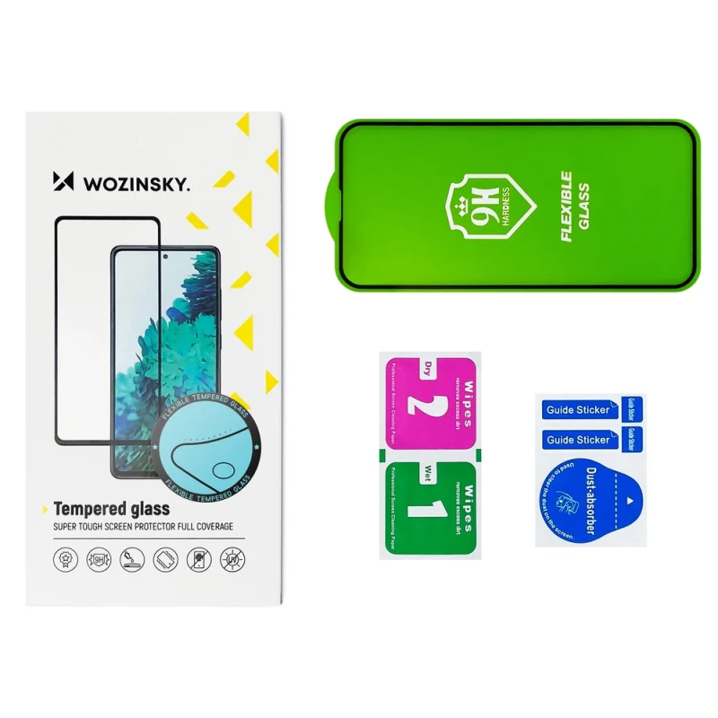 Wozinsky Full Cover Flexi Nano folia szklana szkło hartowane z ramką Samsung Galaxy A72 4G czarny - obrazek 5