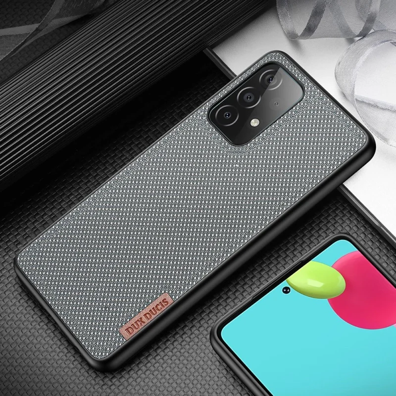 Dux Ducis Fino etui pokrowiec pokryty nylonowym materiałem Samsung Galaxy A72 4G szary - obrazek 13