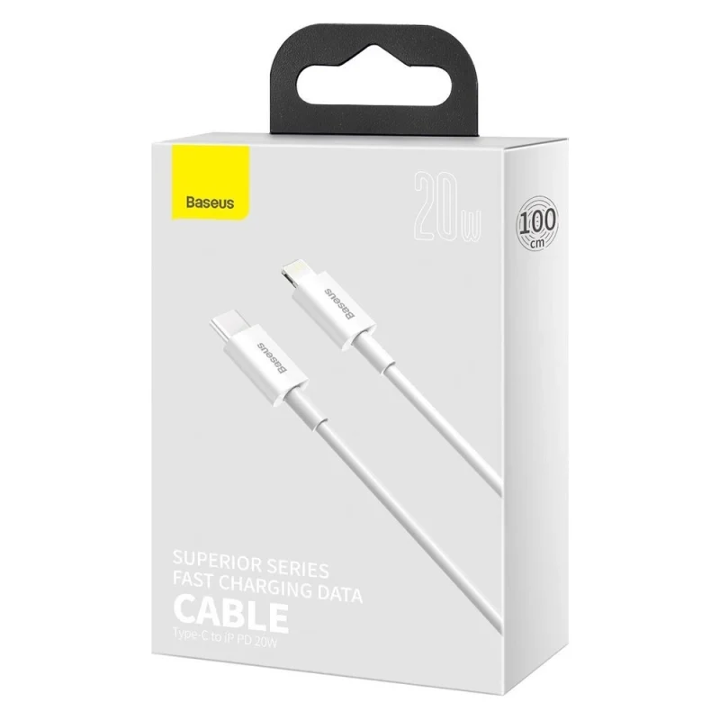 Kabel Baseus Superior Series USB-C / Lightning PD 20W 1 m - biały - obrazek 5