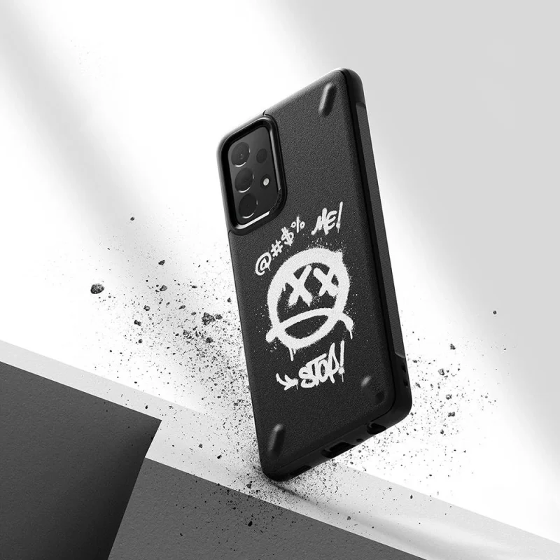 Ringke Onyx Design wytrzymałe etui pokrowiec Samsung Galaxy A72 4G czarny (Paint) (OXSG0047) - obrazek 4