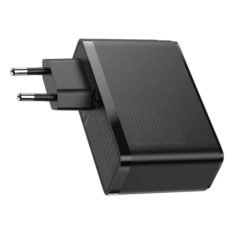 Baseus GaN2 Pro szybka ładowarka sieciowa 100W USB / USB Typ C Quick Charge 4+ Power Delivery czarny (CCGAN2P-L01) - obrazek 4