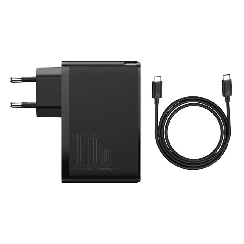 Baseus GaN2 Pro szybka ładowarka sieciowa 100W USB / USB Typ C Quick Charge 4+ Power Delivery czarny (CCGAN2P-L01) - obrazek 12