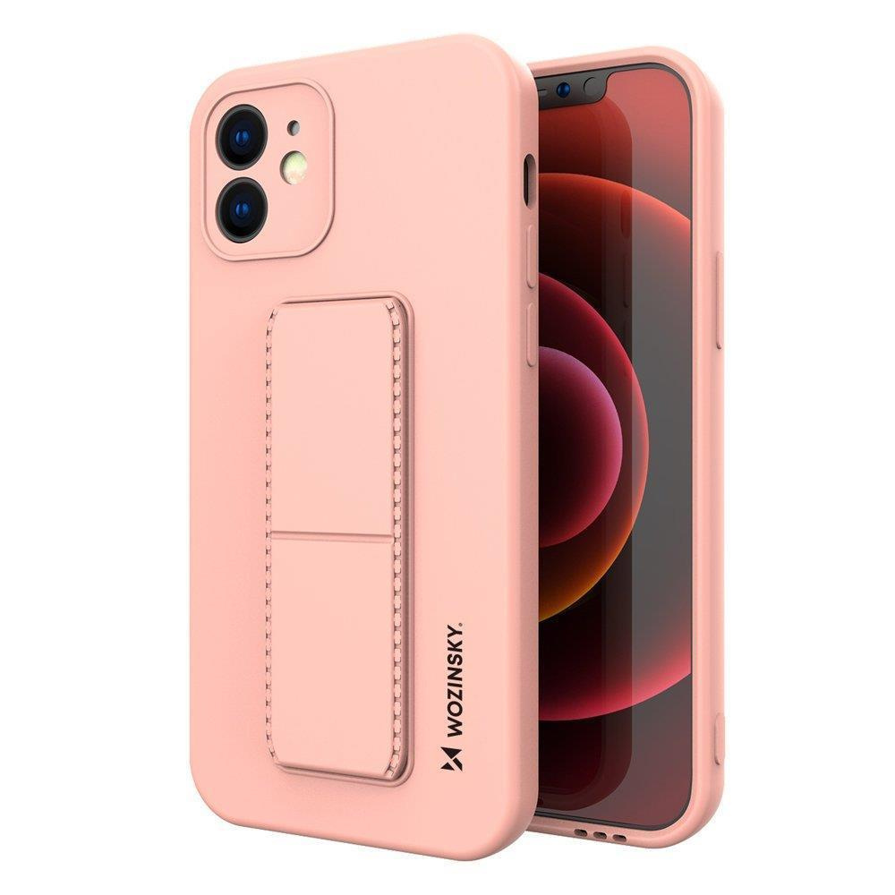 Silikonowe etui z podstawką Wozinsky Kickstand Case - etui iPhone XS Max - różowe