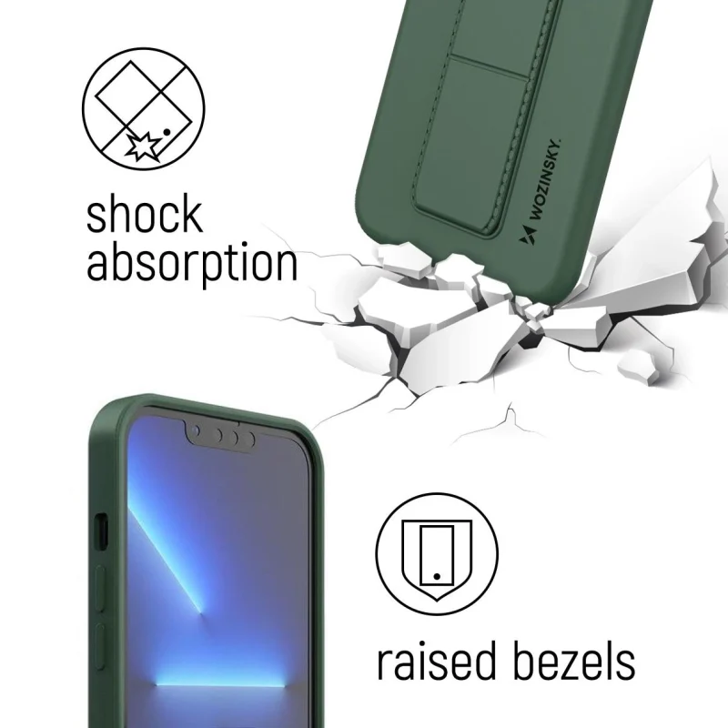 Wozinsky Kickstand Case silikonowe etui z podstawką iPhone XS Max różowe - obrazek 4