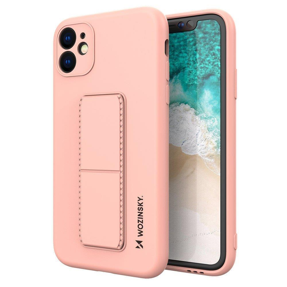 Silikonowe etui z podstawką Wozinsky Kickstand Case - etui iPhone 11 Pro - różowe