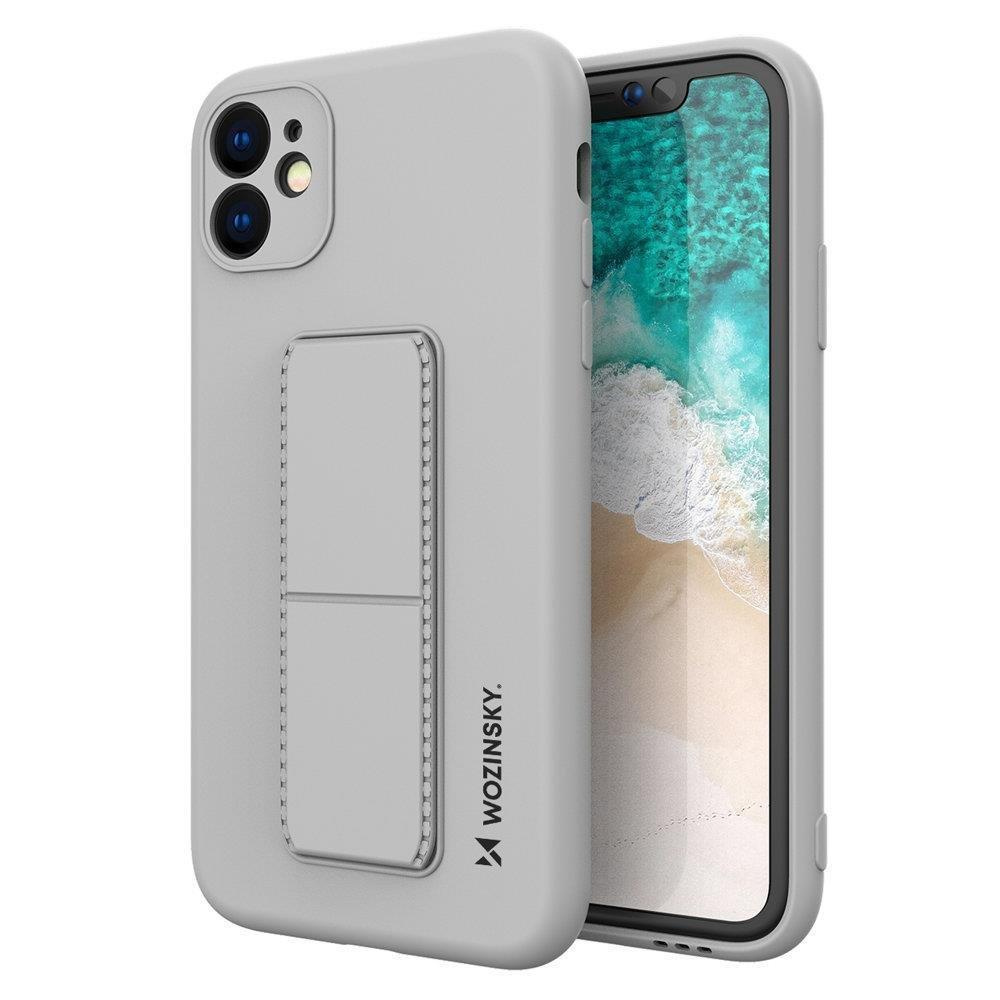 Silikonowe etui z podstawką Wozinsky Kickstand Case - etui iPhone 11 Pro Max - szare