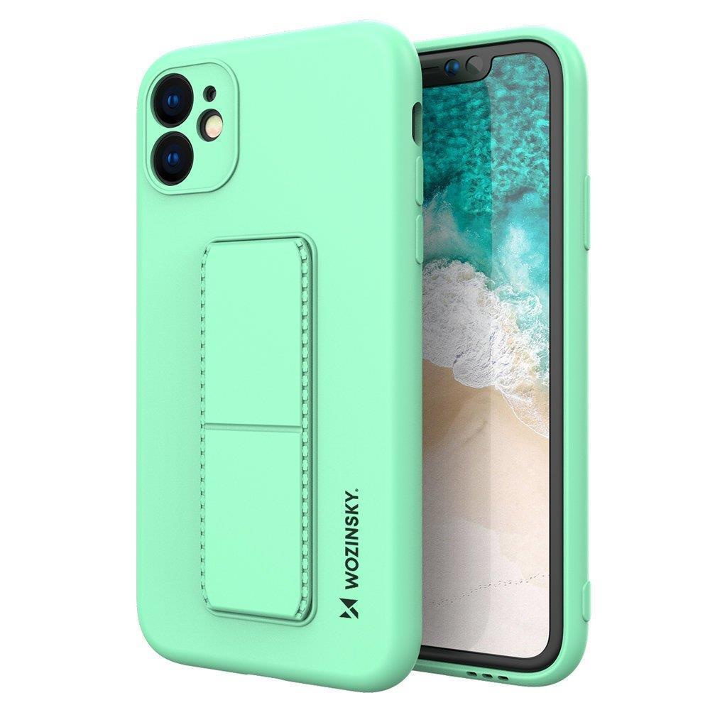 Silikonowe etui z podstawką Wozinsky Kickstand Case - etui iPhone 12 mini - miętowe