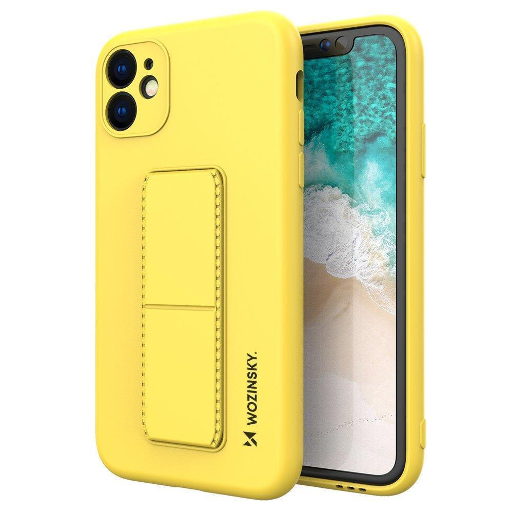 Silikonowe etui z podstawką Wozinsky Kickstand Case - etui iPhone 12 Pro - żółte