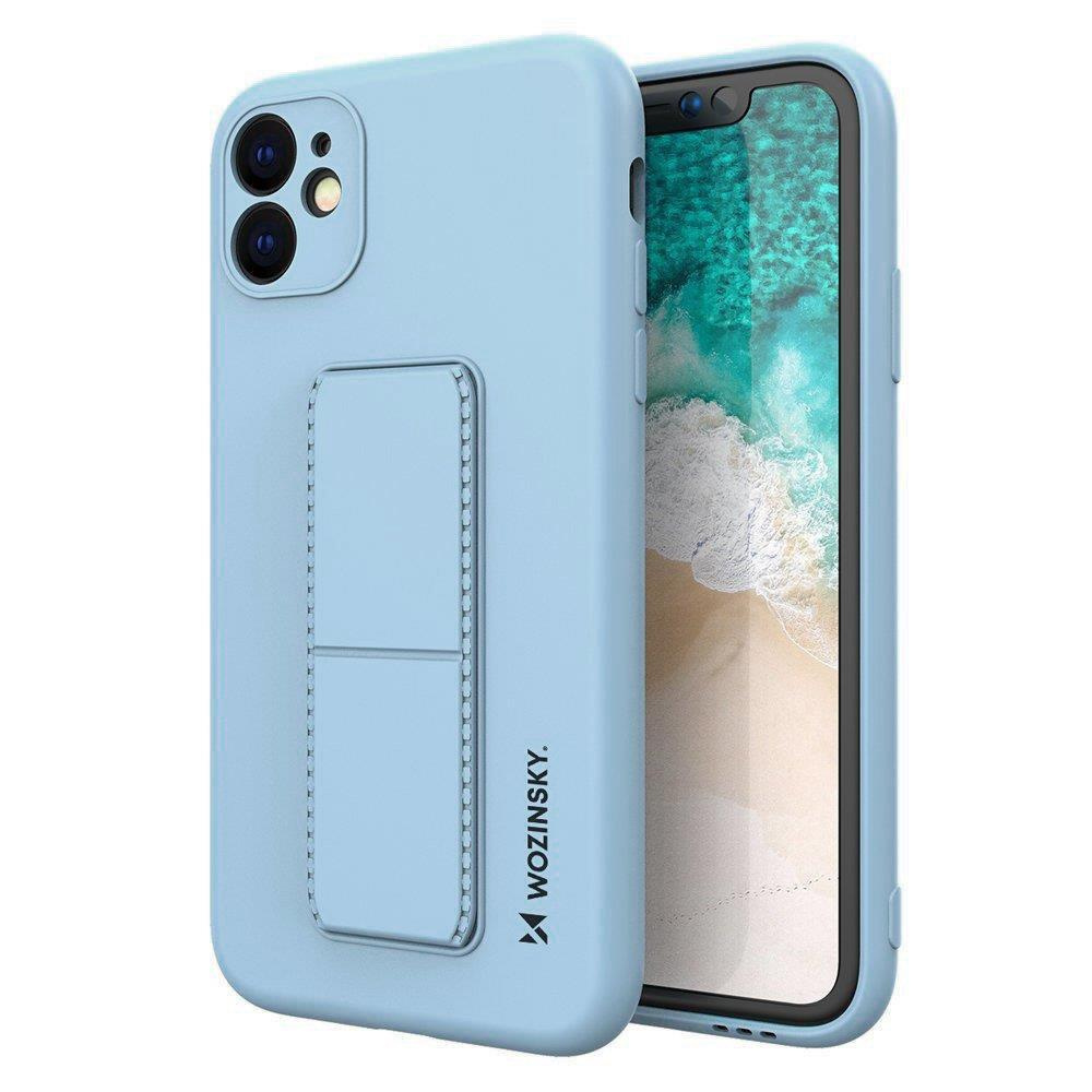 Silikonowe etui z podstawką Wozinsky Kickstand Case - etui Samsung Galaxy A32 5G - jasnoniebieskie