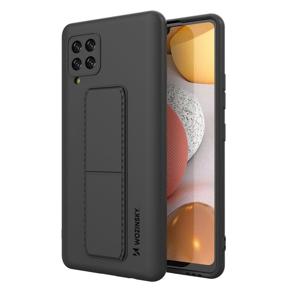 Silikonowe etui z podstawką Wozinsky Kickstand Case - etui Samsung Galaxy A42 5G - czarne