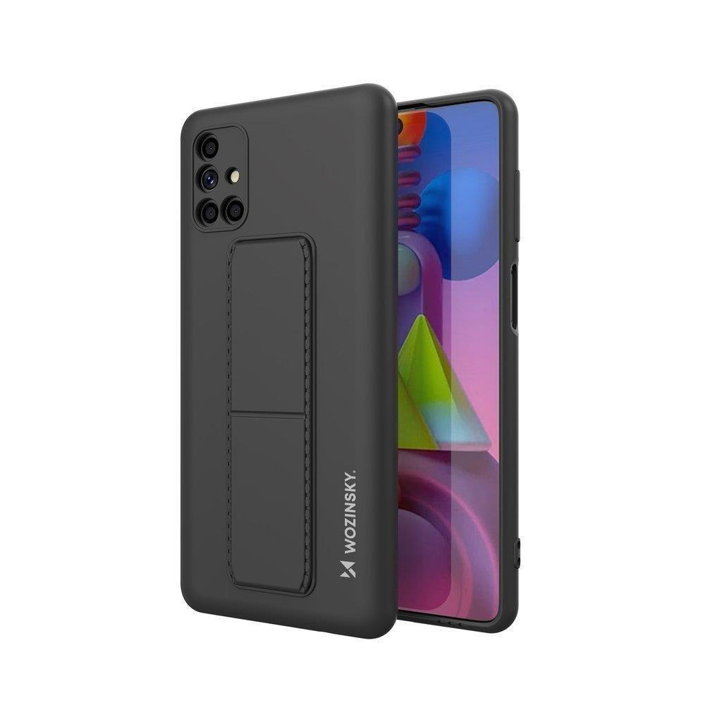 Silikonowe etui z podstawką Wozinsky Kickstand Case - etui Samsung Galaxy M51 - czarne