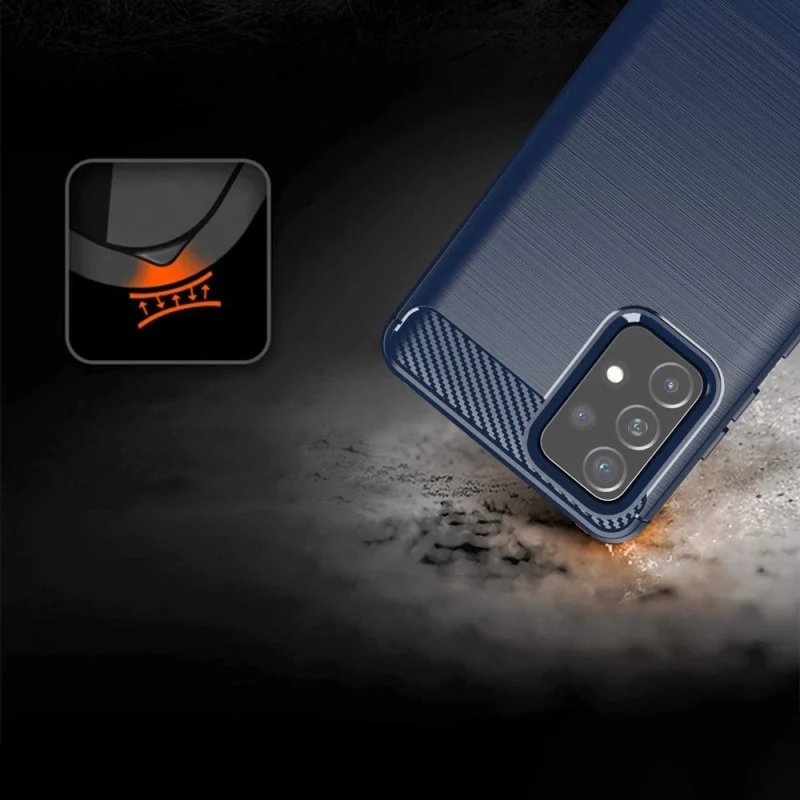 Carbon Case elastyczne etui pokrowiec Samsung Galaxy A72 4G niebieski - obrazek 5