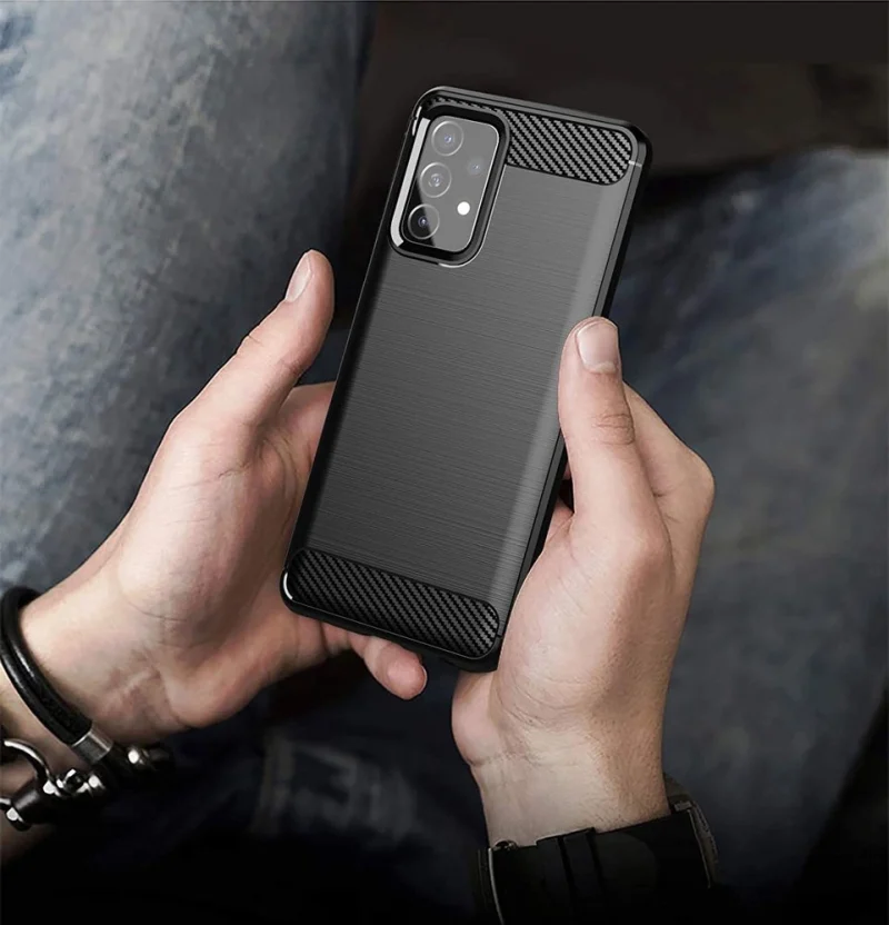 Carbon Case elastyczne etui pokrowiec Samsung Galaxy A72 4G czarny - obrazek 5