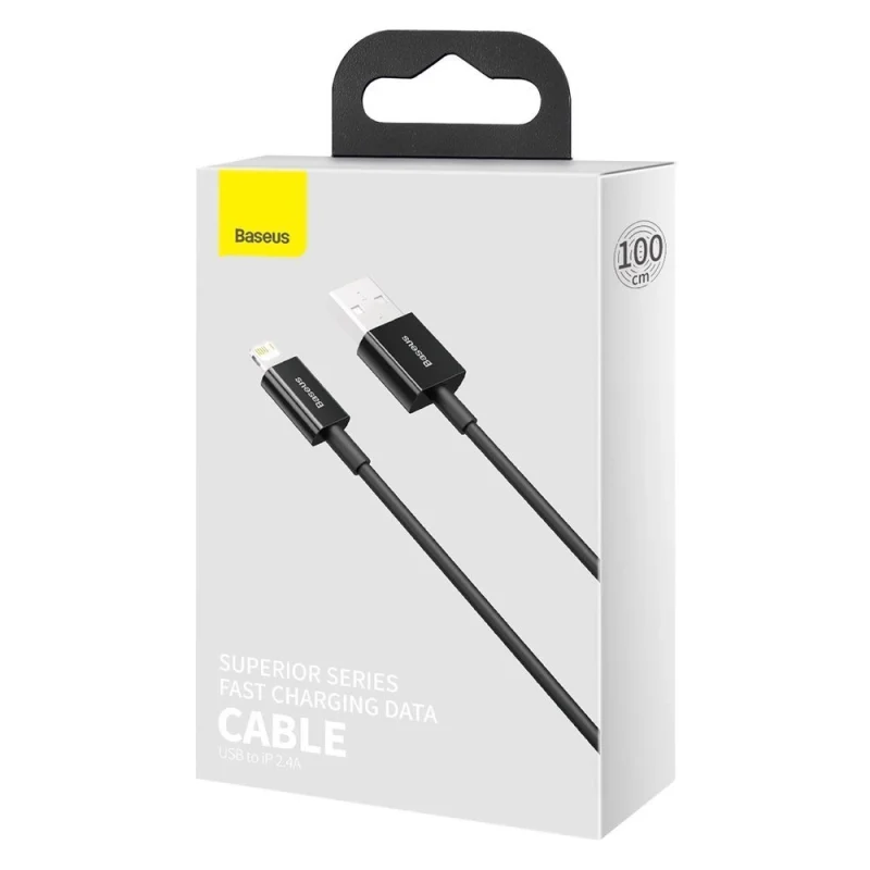 Baseus Superior kabel USB - Lightning 2,4 A 1 m czarny (CALYS-A01) - obrazek 5