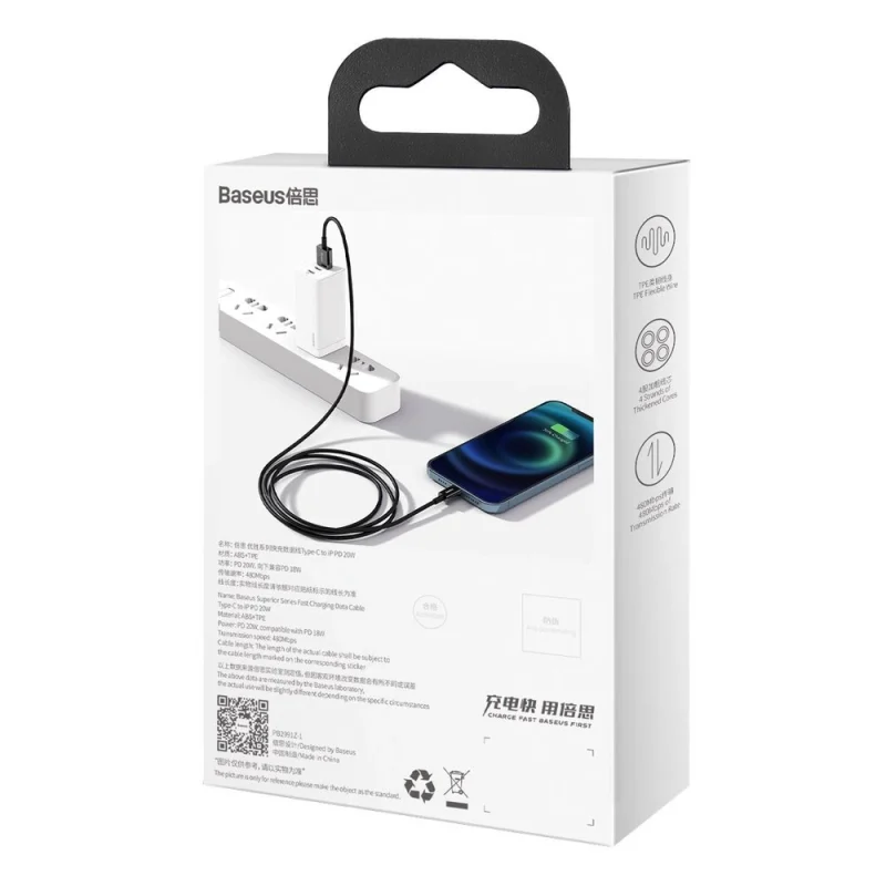 Baseus Superior kabel USB - Lightning 2,4 A 1 m czarny (CALYS-A01) - obrazek 6