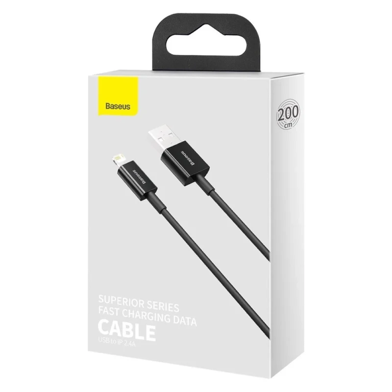 Baseus Superior kabel USB - Lightning 2,4 A 2 m czarny (CALYS-C01) - obrazek 5