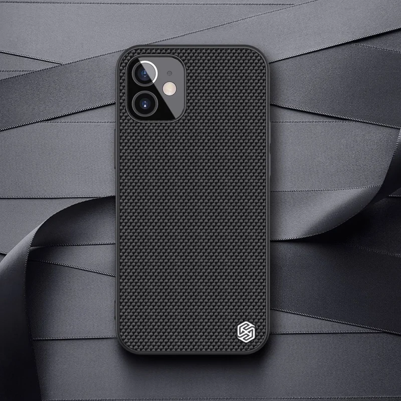 Nillkin Textured Case wytrzymałe wzmocnione etui z żelową ramką i nylonem na tyle iPhone 12 mini czarny - obrazek 12