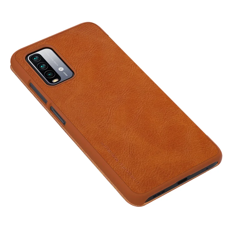 Etui skórzane Nillkin Qin do Xiaomi Redmi 9T 4G - brązowe - obrazek 6