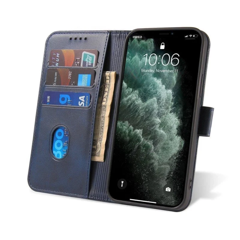 Magnet Case elegancki futerał etui pokrowiec z klapką i funkcją podstawki Samsung Galaxy A02s EU niebieski - obrazek 6