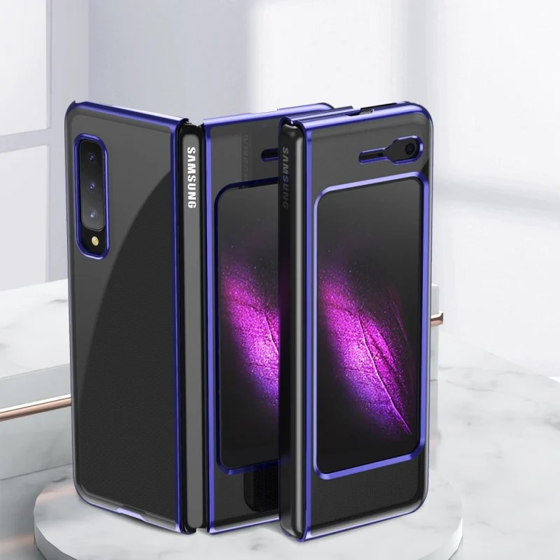 Plating Case hard case pokrowiec etui z metaliczną ramką Samsung Galaxy Fold niebieski - obrazek 2