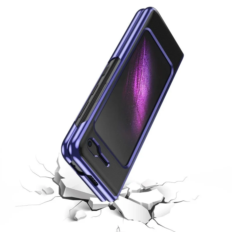 Plating Case hard case pokrowiec etui z metaliczną ramką Samsung Galaxy Fold niebieski - obrazek 3