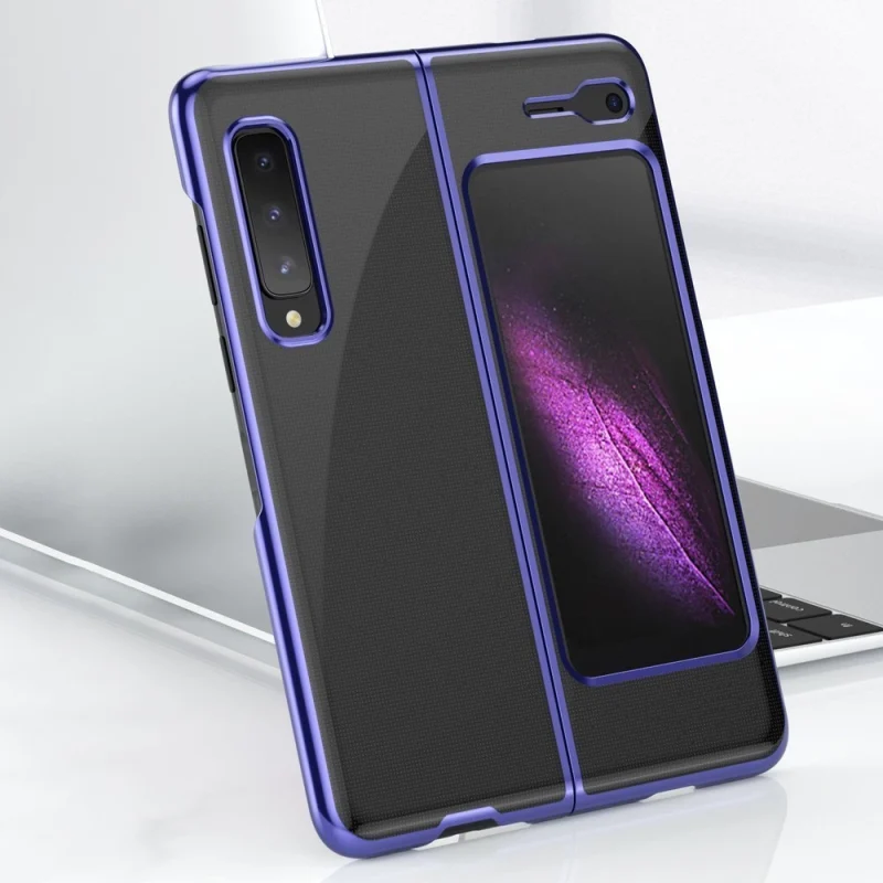 Plating Case hard case pokrowiec etui z metaliczną ramką Samsung Galaxy Fold niebieski - obrazek 4