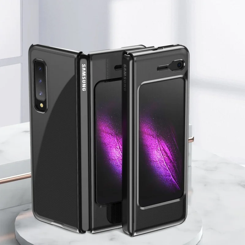 Plating Case hard case pokrowiec etui z metaliczną ramką Samsung Galaxy Fold czarny - obrazek 2