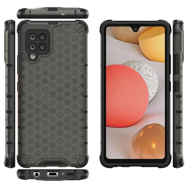 Honeycomb etui pancerny pokrowiec z żelową ramką Samsung Galaxy A42 5G czarny - obrazek 2