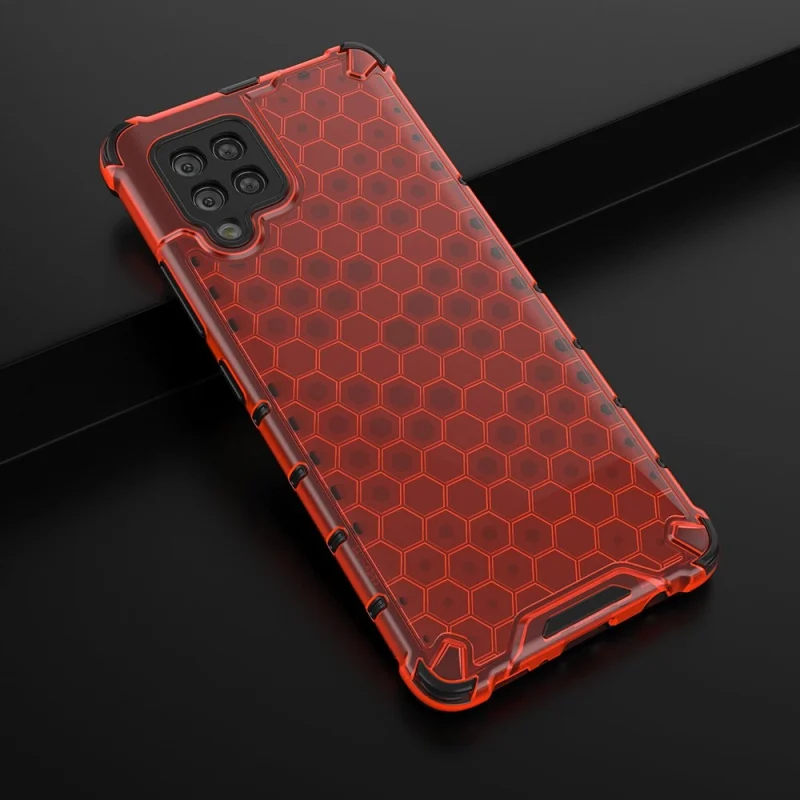 Honeycomb etui pancerny pokrowiec z żelową ramką Samsung Galaxy A42 5G czerwony - obrazek 4