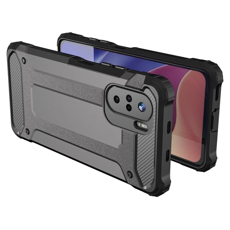 Hybrid Armor pancerne hybrydowe etui pokrowiec Xiaomi Redmi K40 Pro+ / K40 Pro / K40 / Poco F3 złoty - obrazek 3