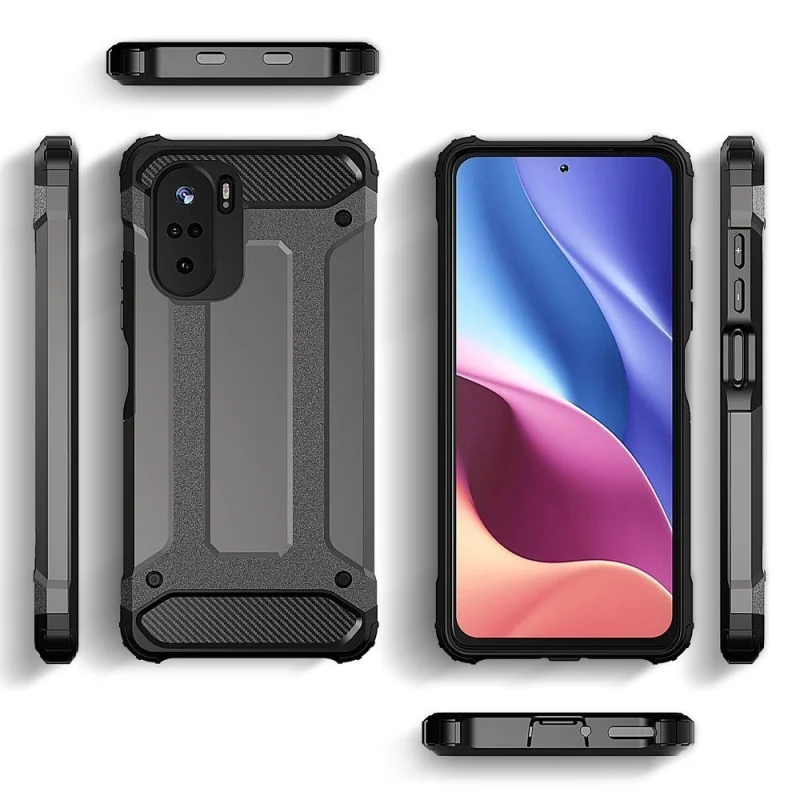 Hybrid Armor pancerne hybrydowe etui pokrowiec Xiaomi Redmi K40 Pro+ / K40 Pro / K40 / Poco F3 złoty - obrazek 4