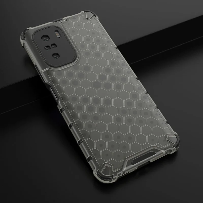 Honeycomb etui pancerny pokrowiec z żelową ramką Xiaomi Redmi K40 Pro+ / K40 Pro / K40 / Poco F3 czarny - obrazek 4