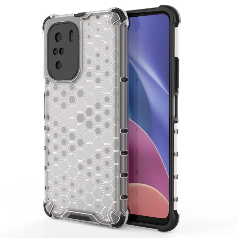 Honeycomb etui pancerny pokrowiec z żelową ramką Xiaomi Redmi K40 Pro+ / K40 Pro / K40 / Poco F3 przezroczysty