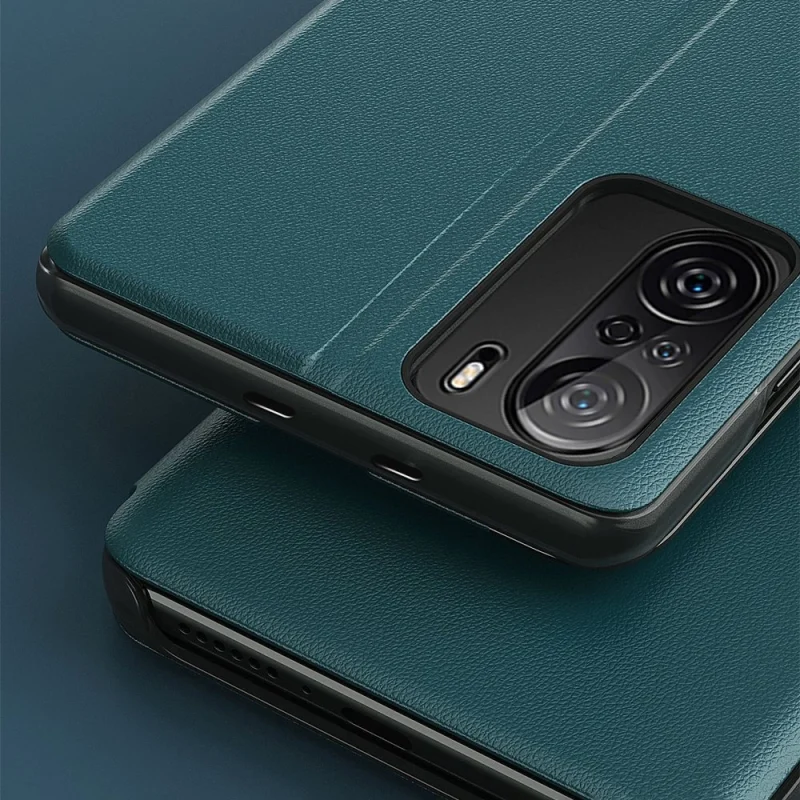 Eco Leather View Case elegancki futerał etui z klapką i funkcją podstawki Xiaomi Redmi K40 Pro+ / K40 Pro / K40 / Poco F3 pomarańczowy - obrazek 9