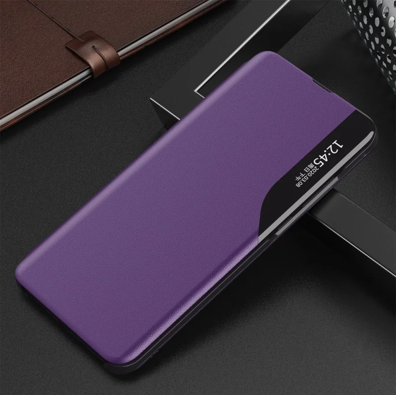 Eco Leather View Case elegancki futerał etui z klapką i funkcją podstawki Xiaomi Redmi K40 Pro+ / K40 Pro / K40 / Poco F3 fioletowy - obrazek 2