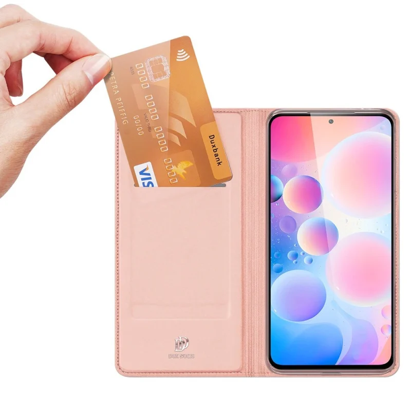 Dux Ducis Skin Pro kabura etui pokrowiec z klapką Xiaomi Redmi K40 Pro+ / K40 Pro / K40 / Poco F3 różowy - obrazek 2