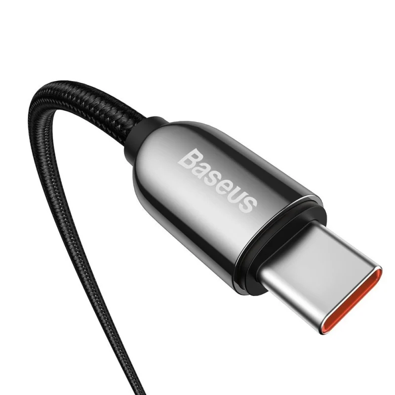 Kabel Baseus CATSK-B01 USB-C - USB-C PD QC 100W 5A 480Mb/s 1m z wyświetlaczem - czarny - obrazek 4